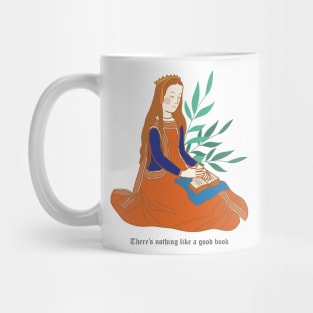 Cute and Colorful medieval Woman Reading Mug